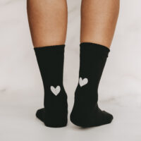 Socken schwarz Herz